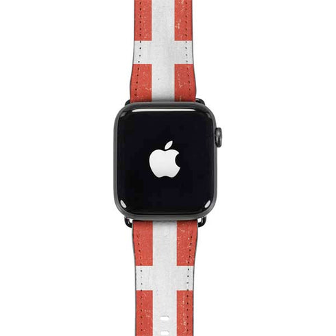 Denmark Flag Distressed Apple Watch Band 38-40mm